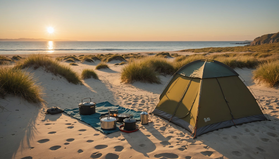 Camping in der region landes natur ozean und weite
